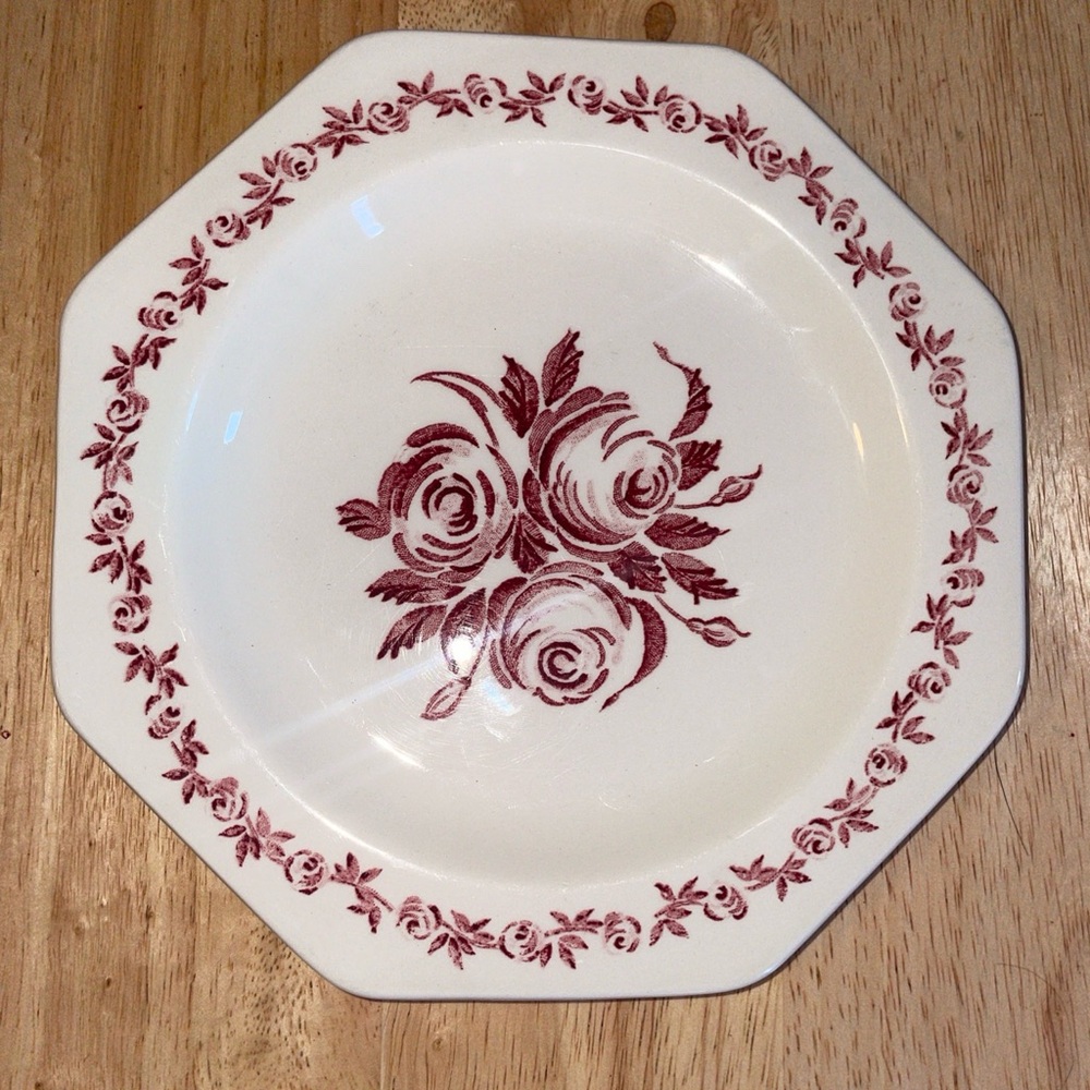 J&G Meakin England Pink Rose Dessert Plate Trio Ironstone Cottagecore Dish